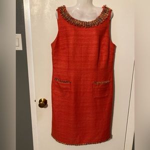 Talbots Orange Dress Sz 14